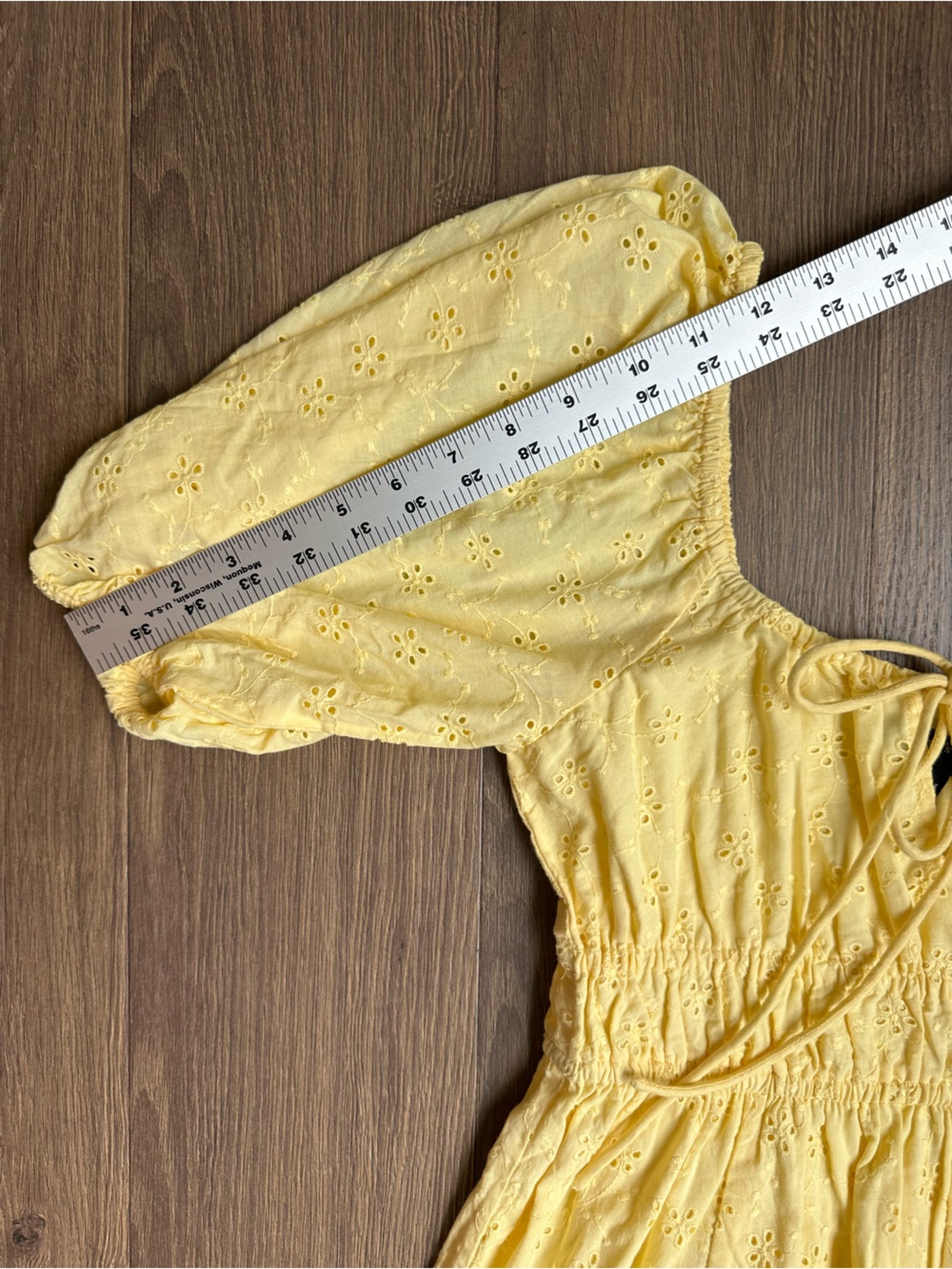 Nobody’s Child Pale Yellow Eyelet broderie anglaise Midi Dress US 2 XS Cotton - Picture 9 of 10